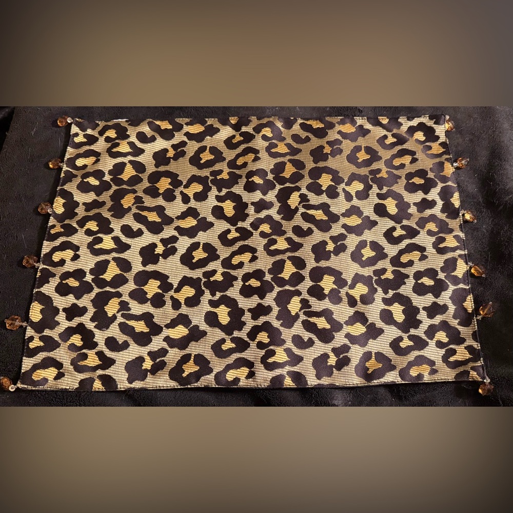 Leopard silky beaded placemat NWT